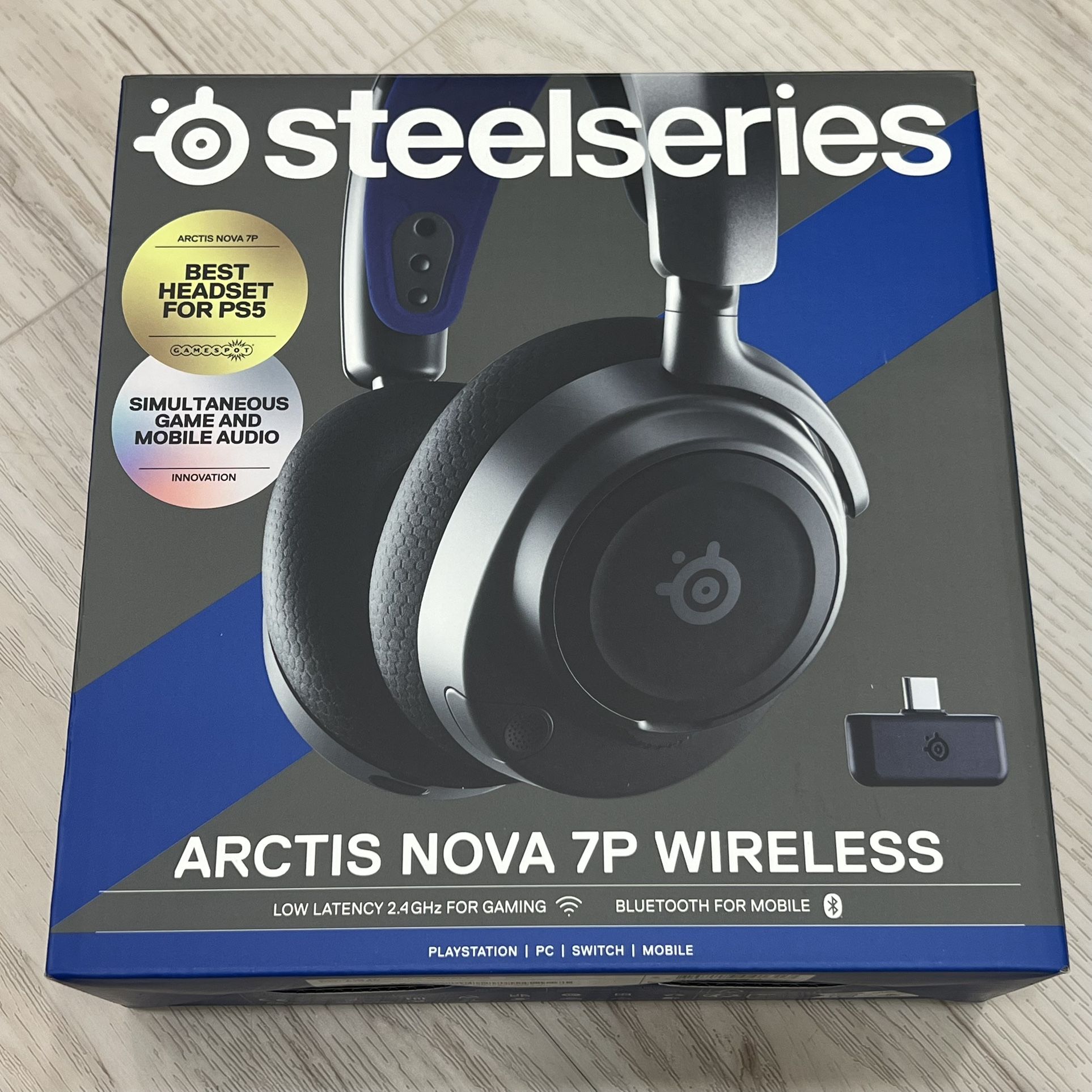 SteelSeries Arctis Nova 7P Wireless Over-Ear Gaming Headset PS5 Black New SEALED