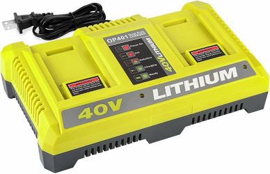Dual Port 40V Charger for Ryobi OP401 40V Battery OP4040 OP4050A OP4026 OP4026A OP4030 OP4050 OP401 Compatible with Ryobi 40 Volt Battery Charger