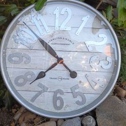 Clock 20" Ash Wood with Galvanized Rim