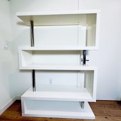 Mid-Century Modern Bookshelf White 
