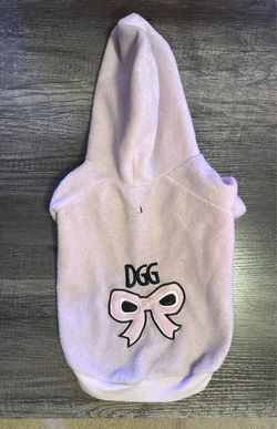 DGG Pink Fleece Dog Hoodie with Bow