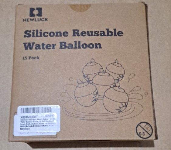 Newluck 15 PCS Reusable Water Balloon for Kid, Water Balloon Quick Fill Self Sealing for Pool Beach Bath, Outdoor Water Toy Refillable Water Balloon 