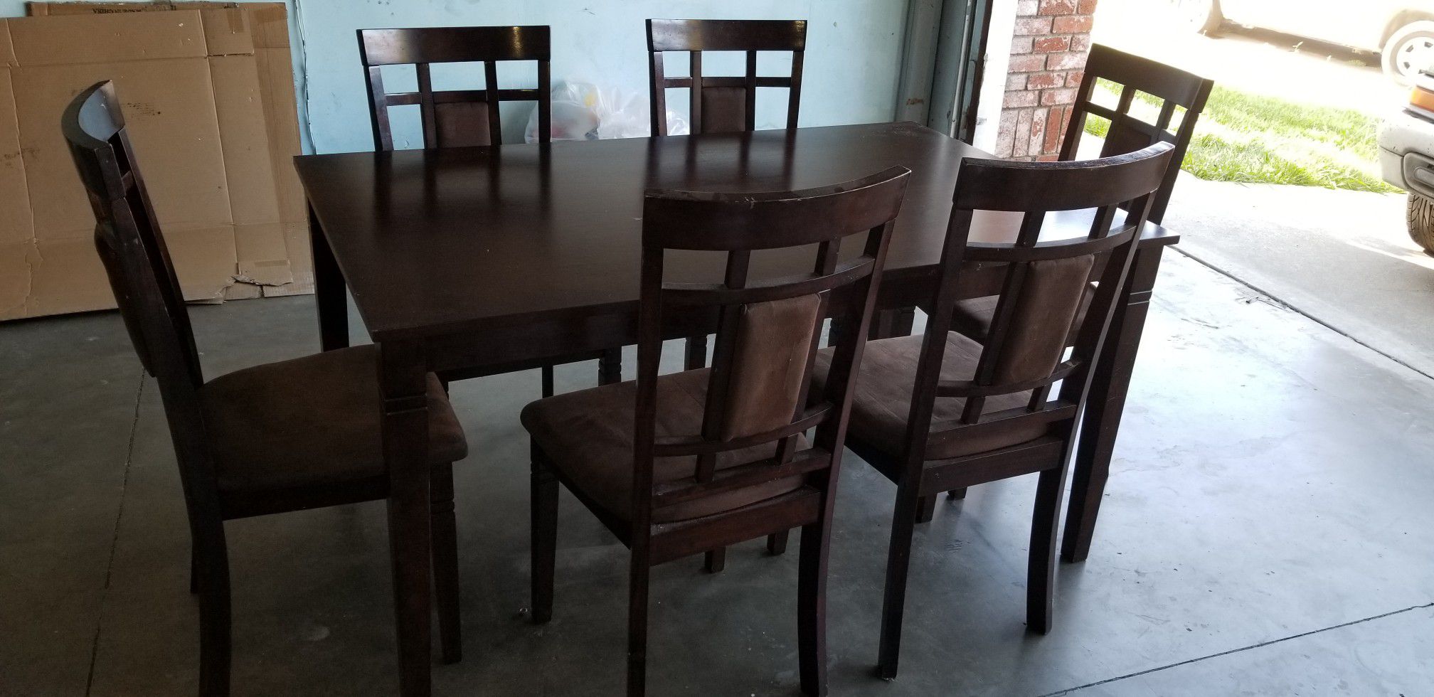 6 chairs dining table 59 × 35, 1/2 "