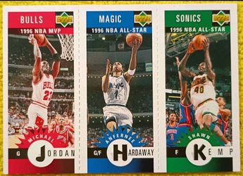 1996-97 Collector's Choice Mini #M11 Michael Jordan #M60 Hardaway #M78 Kemp