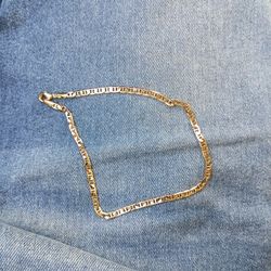 Rose Gold Cuban Anklet Over Sterling Silver 925