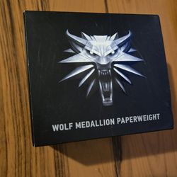 the witcher 3 wolf medallion paperweight