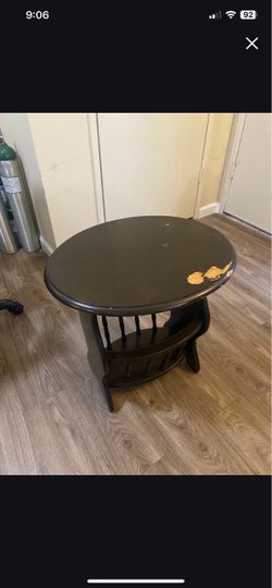 Vintage side table magazine rack repainted