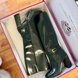 Green Knee High Boots (Extra Wife Calf) Size 10