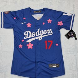 Kid's Dodgers Shohei Ohtani #17 Cherry Blossom Jersey Size Small