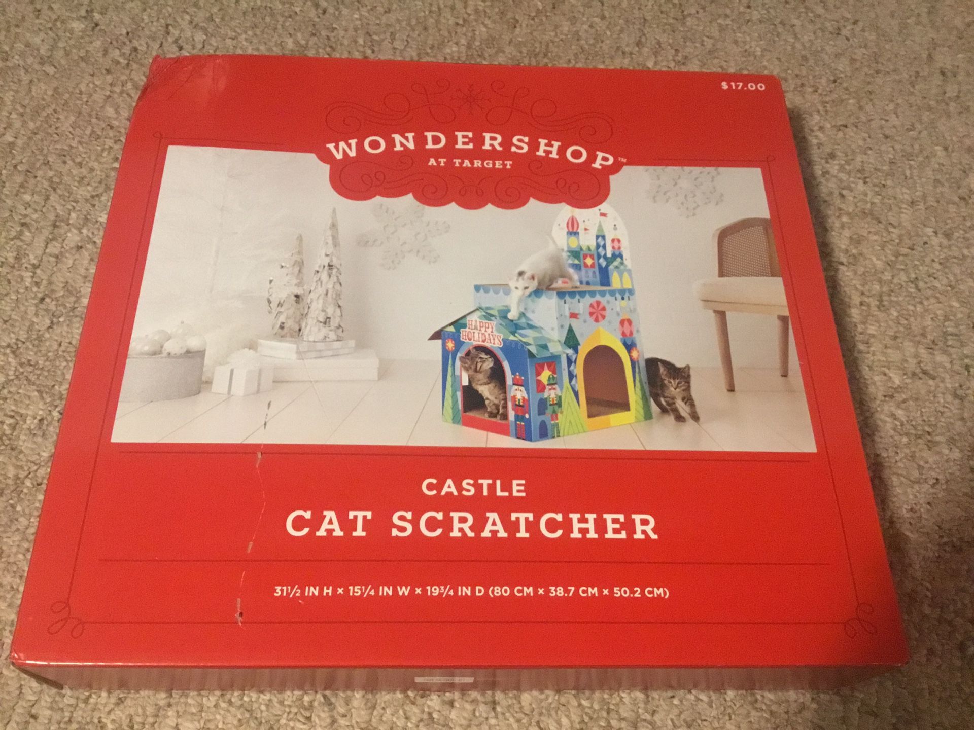 Holiday Cat Scratcher Castle From Target NIB