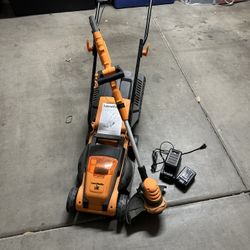 LawnMaster 20VMWGT 24V Max 13-inch Lawn Mower and Grass Trimmer 10-inch Combo with 2x4.0Ah Batteries and Charger
