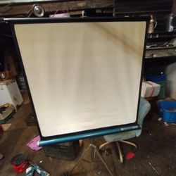Vintage Stand Up Screen & Projector In Original Casing 