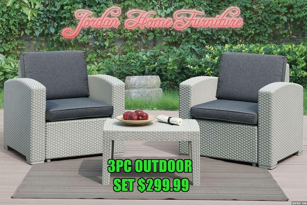 ☀️ Outdoor 3pc set @ Jordan Home Furniture ☀️ Two great locations in town ☀️
