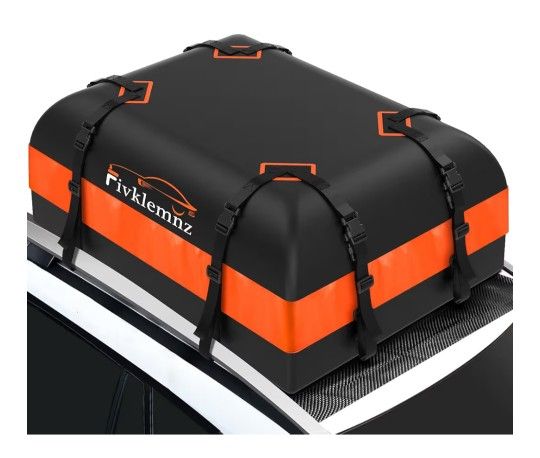 NEW Car Rooftop Cargo Carrier Roof Bag Waterproof for All Top of Vehicle with/Without Rack Includes Topper Anti-Slip Mat + Reinforced Straps