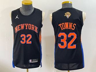 🏀 New York Knicks Karl-Anthony Towns #32 Finals Stitched swingman jerseys S-2XL