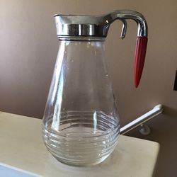 Vintage Retro Glass Bakelite Carafe Pitcher 