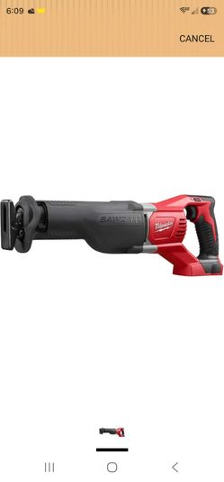 Milwaukee 2621-20 M18 18V Lithium Ion Cordless Sawzall 3,000RPM Reciprocating Saw with Quik Lok Blade Clamp and All Metal Gearbox (Bare Tool)