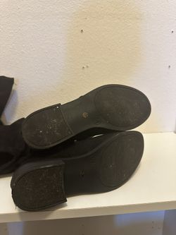 Black Suede Knee High Boots NEW