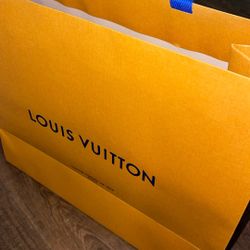 Authentic LOUIS VUITTON Large Paper Gift Shopping Bag Tote 16 x 13 X 6
