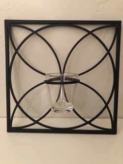 Wall rough iron candle holder art work