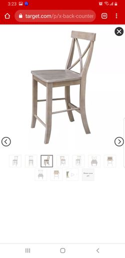 X Back Counter Height Barstool Washed Gray Taupe - International Concepts