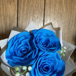 Flowers Bouquet Eternal Roses Ribbon Roses 