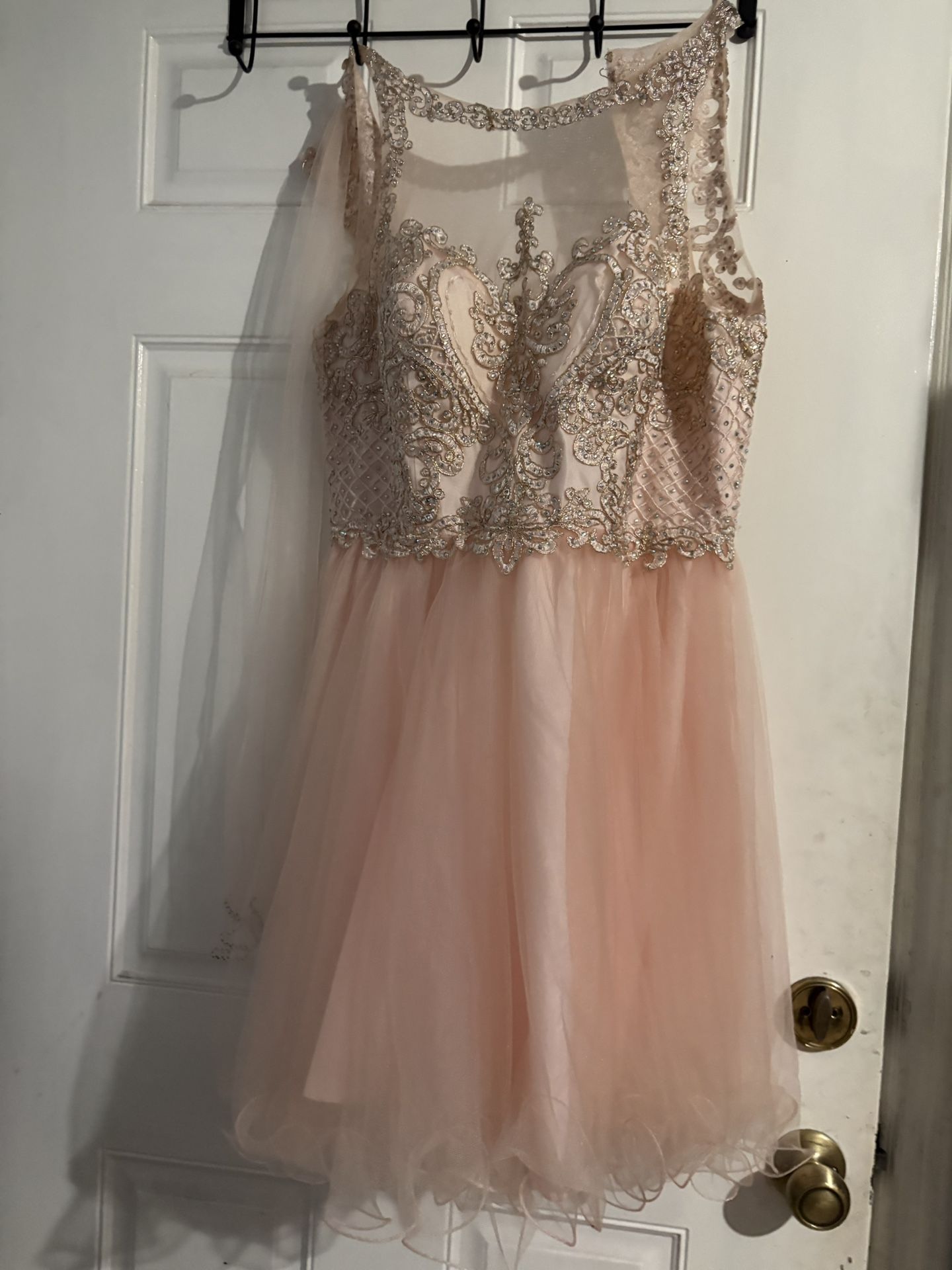 Formal Pink And Gold Short Dress