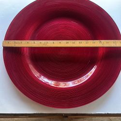 Extra Large Bowl & Platter Set, vibrant Ruby red