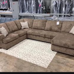 Huge U Shape Cozy Modern Chocolate Couch Sectional With Chaise ☄️ Brand New💥 Sofa Living Room Set