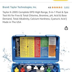 Taylor K-2005 Pool Testing Kit