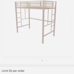 Pink , Twin Loft Bed Frame 