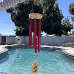 [Enjoy the Sounds of Winds] High Quality 30" Water Drop Aluminium Wind Chimes, 6 PCS Red Tubes Windchime