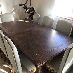 Large Solid Wood Dining Table with 8 Chairs – $300 (OBO)