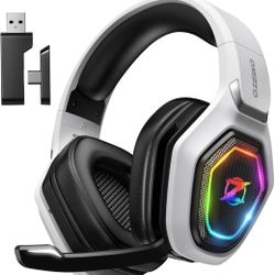2.4GHz Wireless Gaming Headset for PC, Ps5, Ps4 - Lossless Audio USB & Type-C Ultra Stable Gaming Headphones with Flip Microphone, 40-Hr Battery Gamer