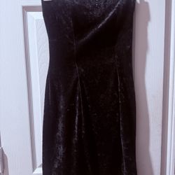Little black strapless velvet mini dress with a sweetheart neckline/boning in the bodice-ALL THAT JAZZ