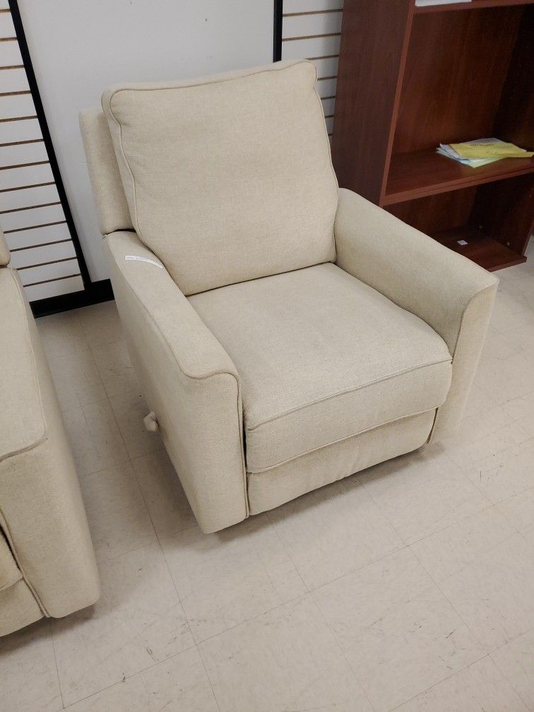 New. True Innovations Paxley Fabric Swivel Glider Recliner