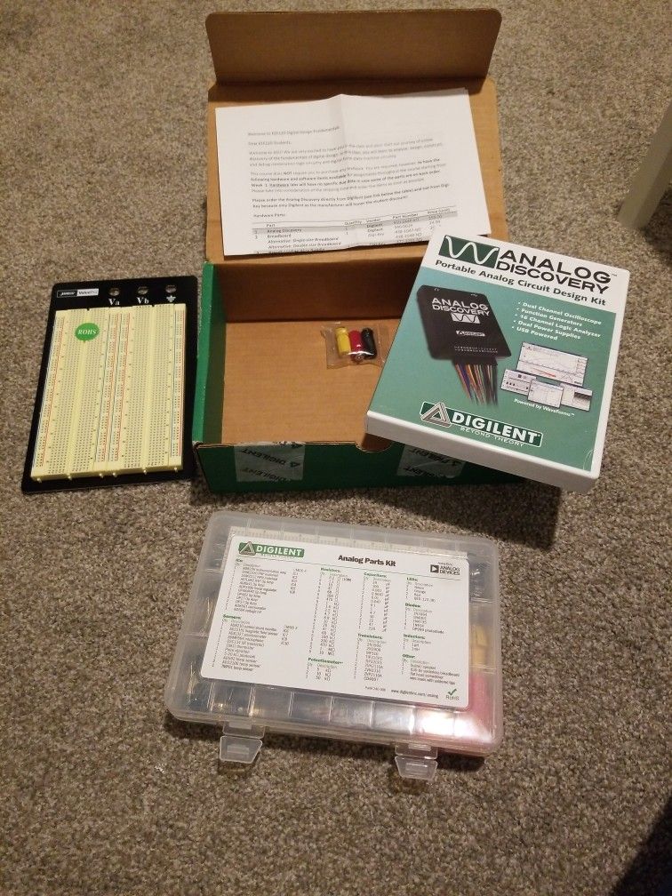 Analog Circuit Design Kit, Breadboard, Wire Bundle, & Chips
