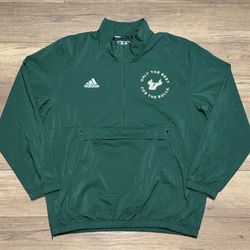 South Florida Bulls USF Adidas Official Team Half Zip Windbreaker Jacket Mens L
