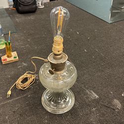 Antique Glass, Lanter Converter To A Lamp