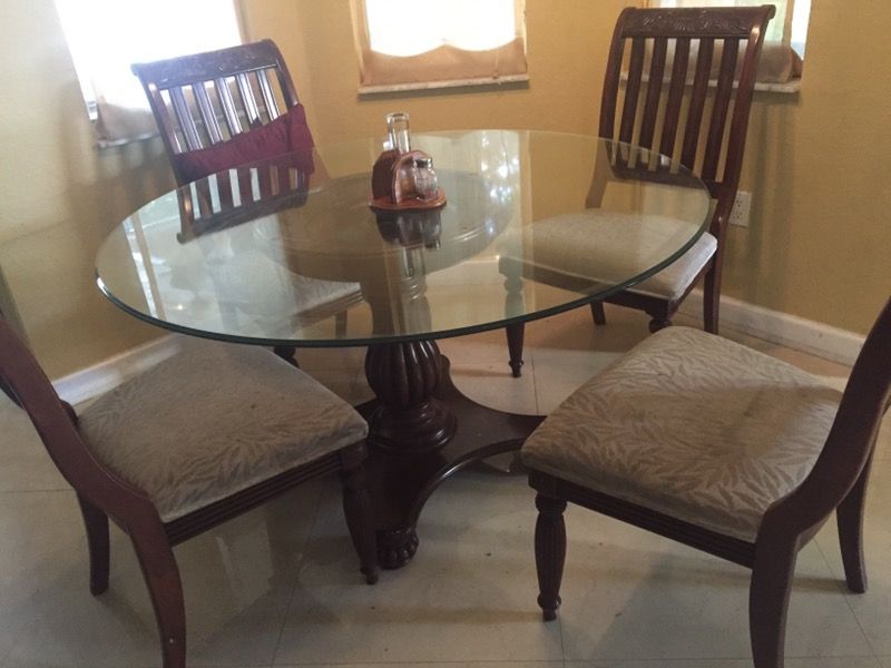 BEAUTIFUL wooden glass breakfast table,