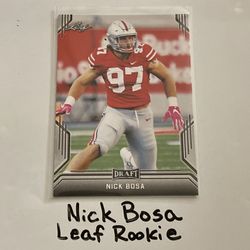 Nick Bosa San Francisco 49ers All-Pro DE Leaf Rookie Card. 