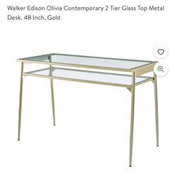 Metal Desk, 48 Inch, Gold