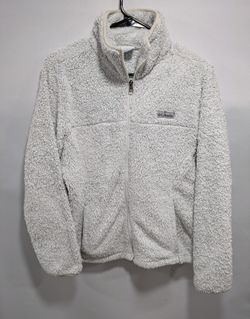 Womens Columbia Sportswear Company White Sherpa Full Zip Hooded Jacket Size M