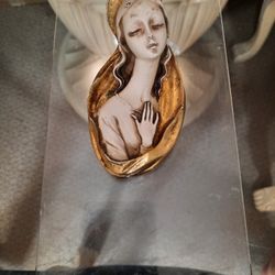 Rare Religous Madonna Wall Plaque