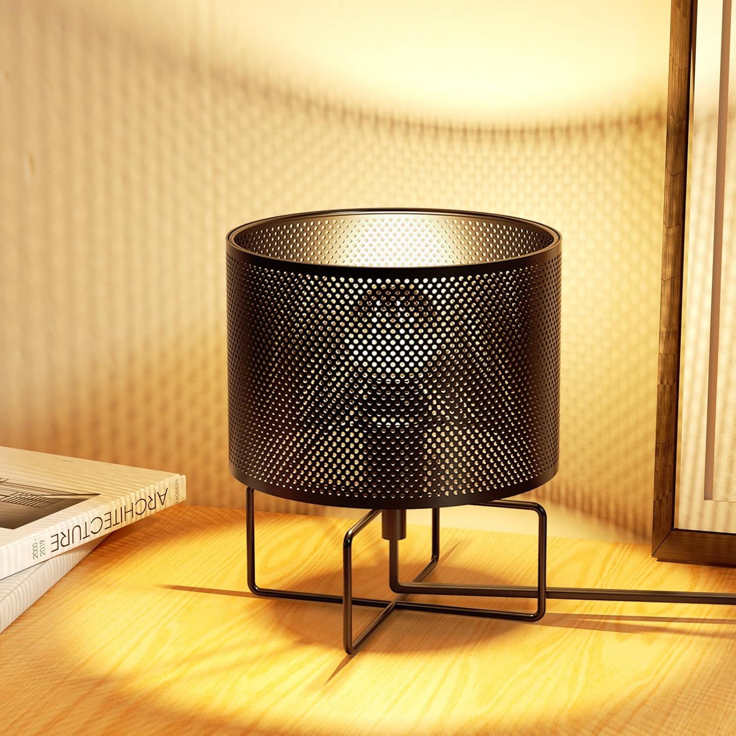 Industrial Table Lamp, Metal Small Lamp, Bedside Lamp Nightstand Lamp for Bedroom Living Room Hallway Entryway, Iron Art Lampshade, LED Bulb Included,