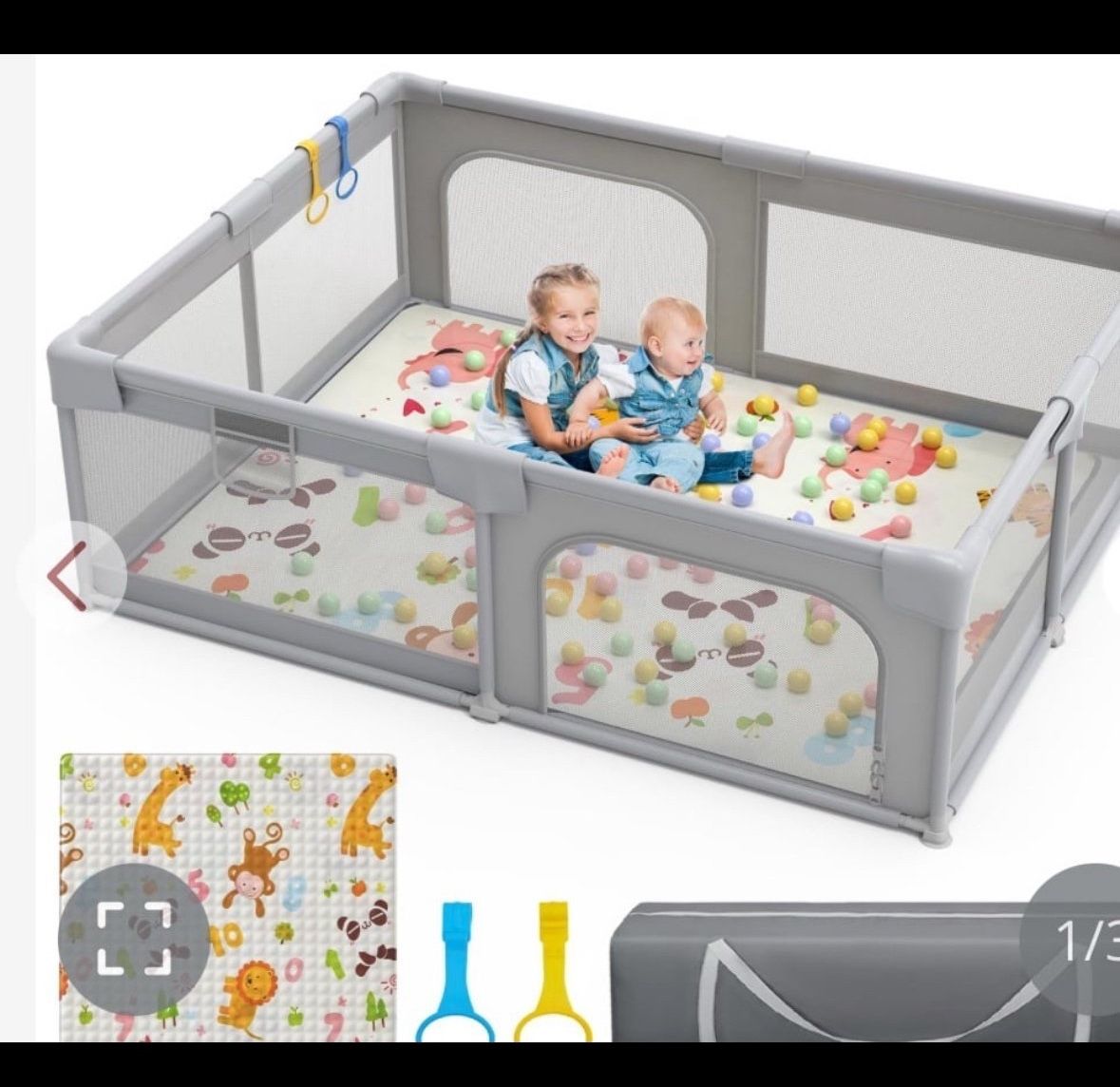 Baby Playpen WithFor Babies And Toddlers 71×59 Inch Large Play Yard Side Gate Baby Fence Ball Pits Toddler Indoor Outdoor Infants Activity Center With
