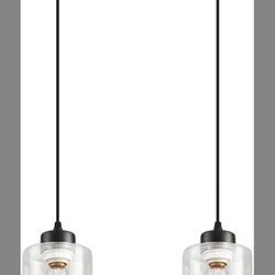  CAFULAM  Modern Black Farmhouse Pendant Light with Glass Shade,Industrial Pendant Lighting, Adjustable Hanging Light Fixtures, Farmhouse Pendant Ligh