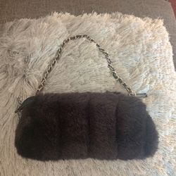 Vintage fashion express faux fur small purse