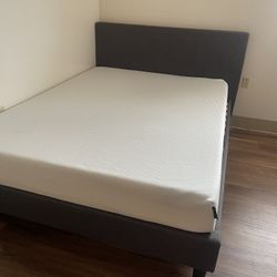 Grey Bed And Mattress 