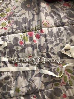 Crystal wedding belt satin